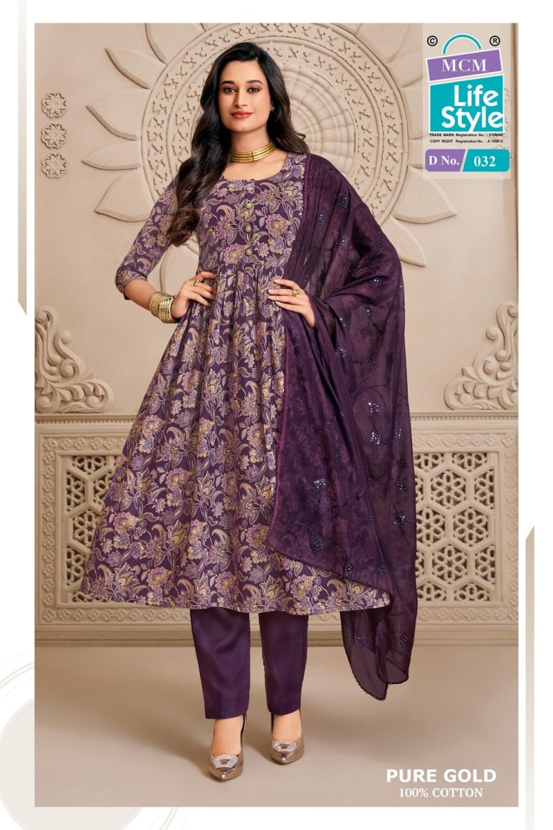 Pure Gold Vol 2 By Mcm Cotton Printed Umbrella Style Kurtis Set